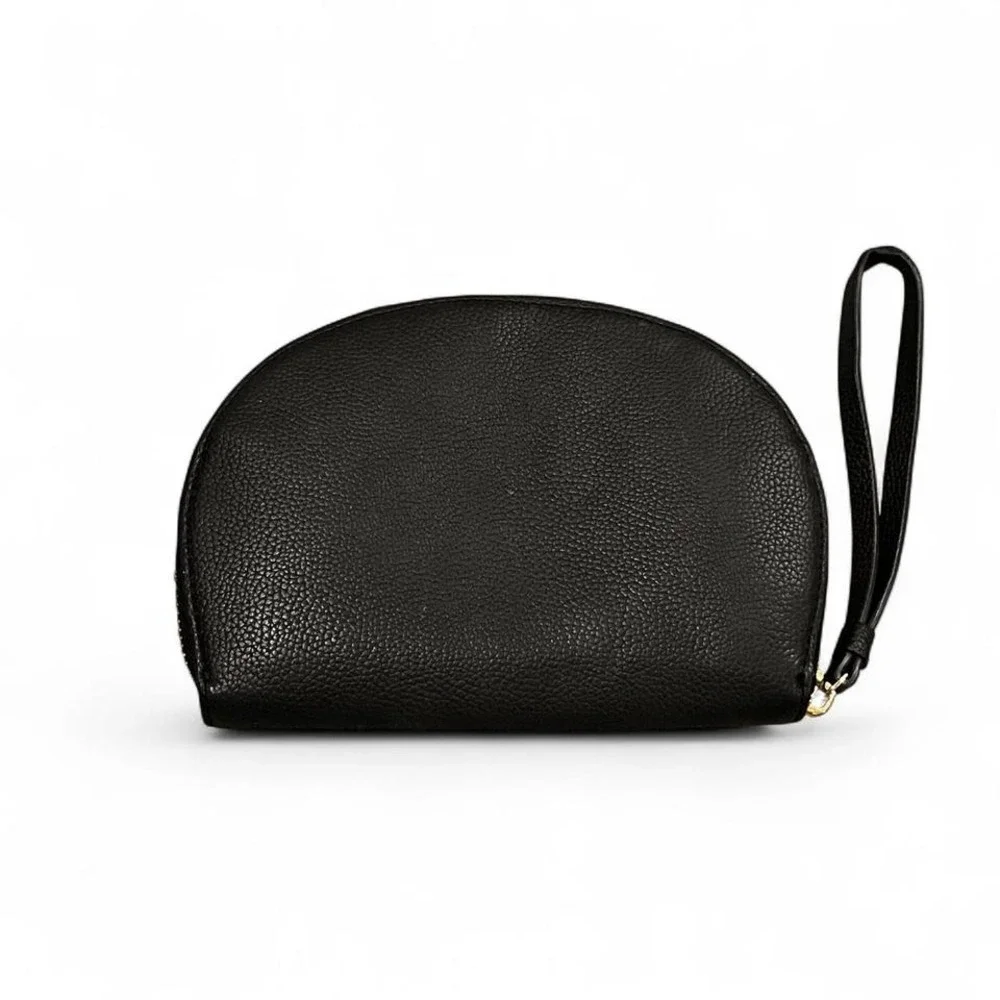 Kate Spade Black Pebbled Leather Zip Wristlet Wallet Purse w/ Strap